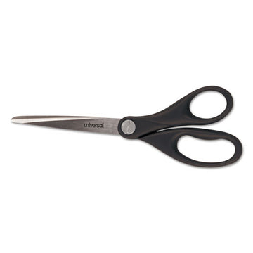 Universal® Stainless Steel Office Scissors, 8.5" Long, 3.75" Cut Length, Black Offset Handle freeshipping - TVN Wholesale